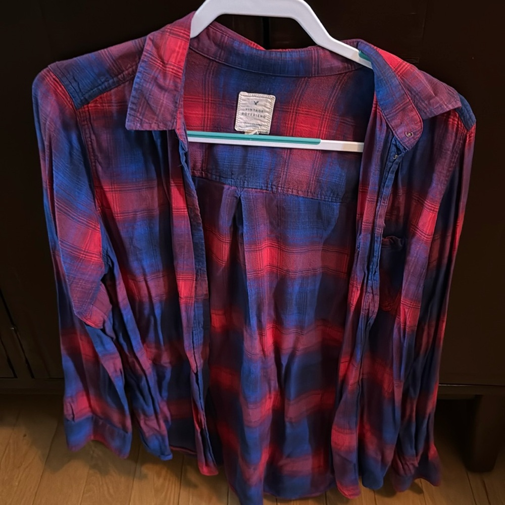 American Eagle Vintage Boyfriend Button Down Flannel